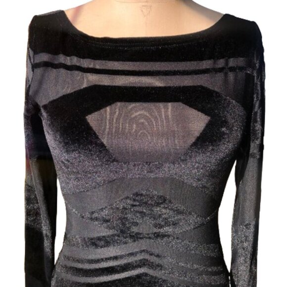 Rare Nasty Gal sheer and velvet  open back sexy bodysuit top - Picture 9 of 16